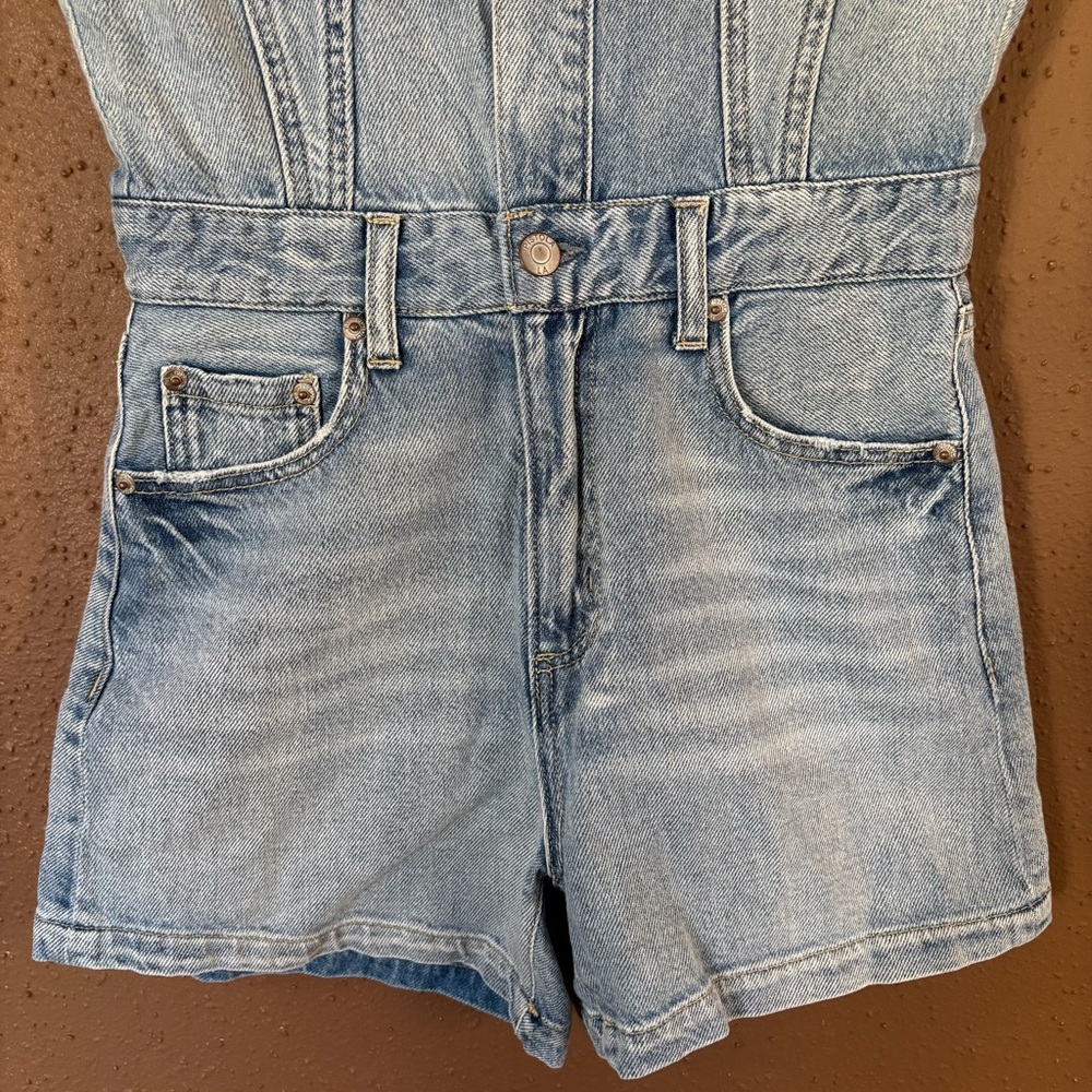 NWT Pistola szXS Lennox Denim Romper in Color-Roma ,Anthropologie - Picture 2 of 16